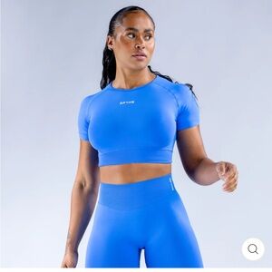 Dfyne electric blue impact crop top